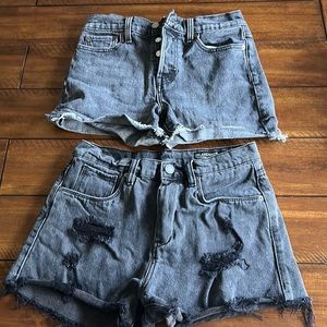 2 pairs Jean Shorts-Black Size 26